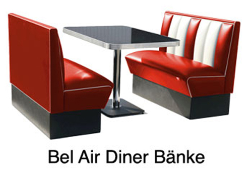 BelAir Diner Bänke im typischen 50er Jahre Diner Desig